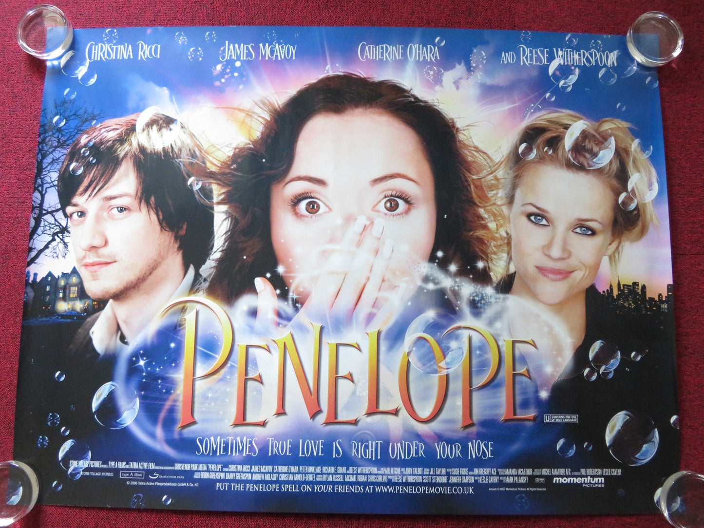 PENELOPE UK QUAD (30"x 40") ROLLED POSTER CHRISTINA RICCI JAMES MCAVOY 2006 Rendezvous Cinema Movie posters
