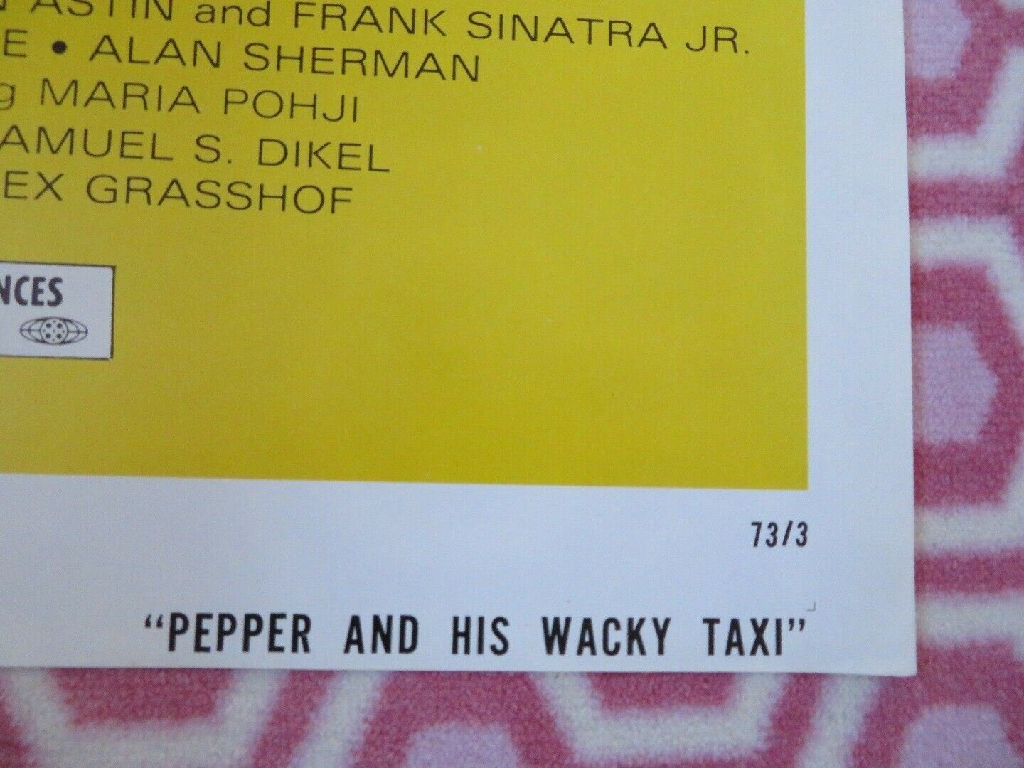 PEPPER AND HIS WACKY TAXI US ONE SHEET POSTER JOHN ASTIN ALEX GRASSHOF - Rendezvous Cinema