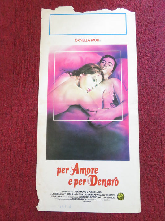 PER AMORE E PER DENARO ITALIAN LOCANDINA POSTER RAY SHARKEY ORNELLA MUTI 1981 Rendezvous Cinema Movie posters