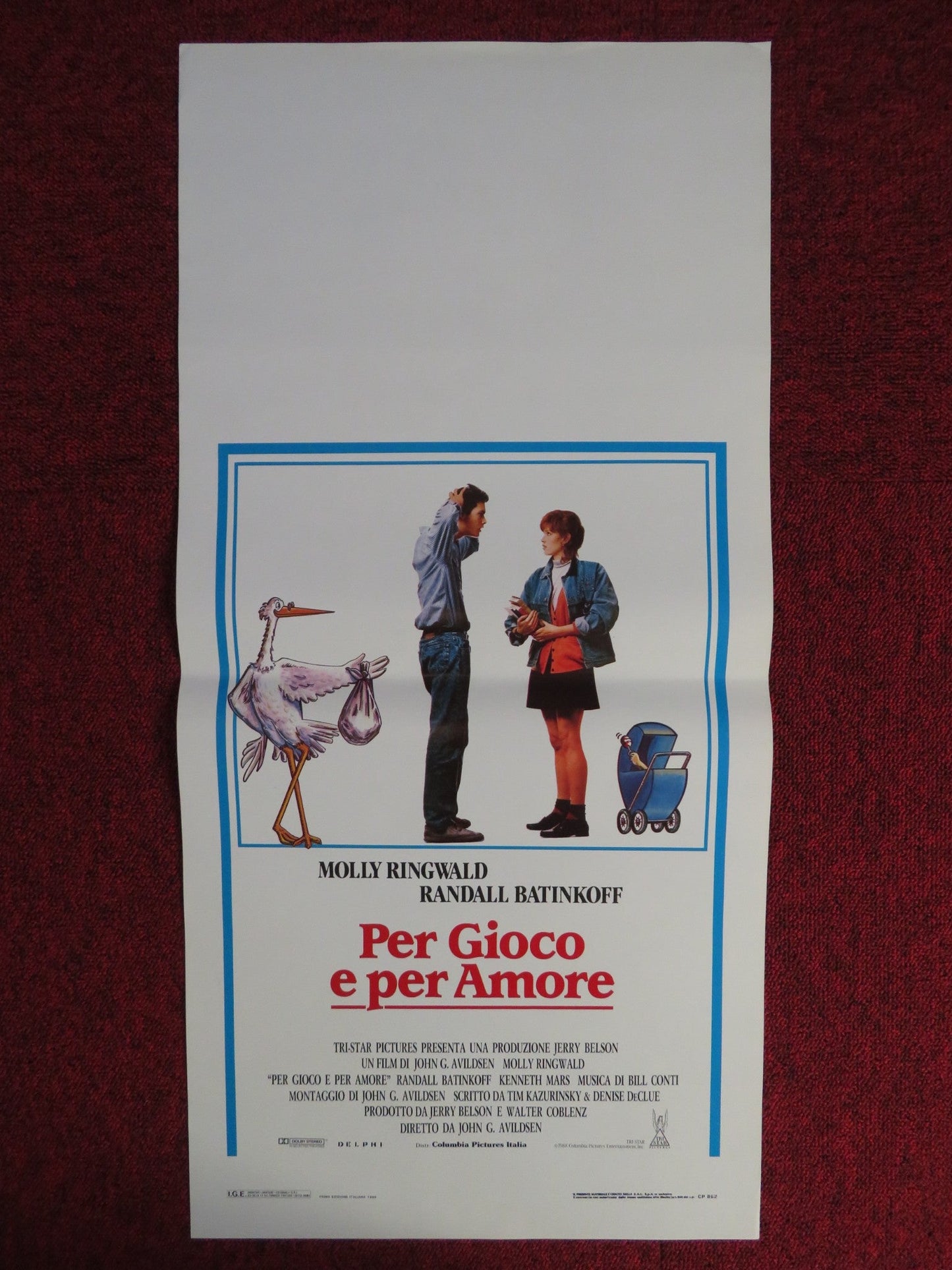 PER GIOCO E PER AMORE ITALIAN LOCANDINA POSTER MOLLY RINGWALD R. BATINKOFF 1988 Rendezvous Cinema Movie posters