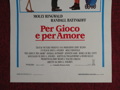 PER GIOCO E PER AMORE ITALIAN LOCANDINA POSTER MOLLY RINGWALD R. BATINKOFF 1988 Rendezvous Cinema Movie posters