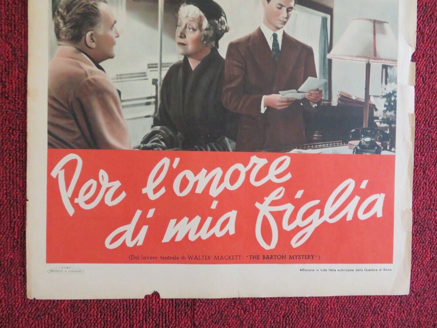 PER L'ONORE DI MIA FIGLIA ITALIAN LOCANDINA (27.5"x12.5") POSTER 1949 Movie posters