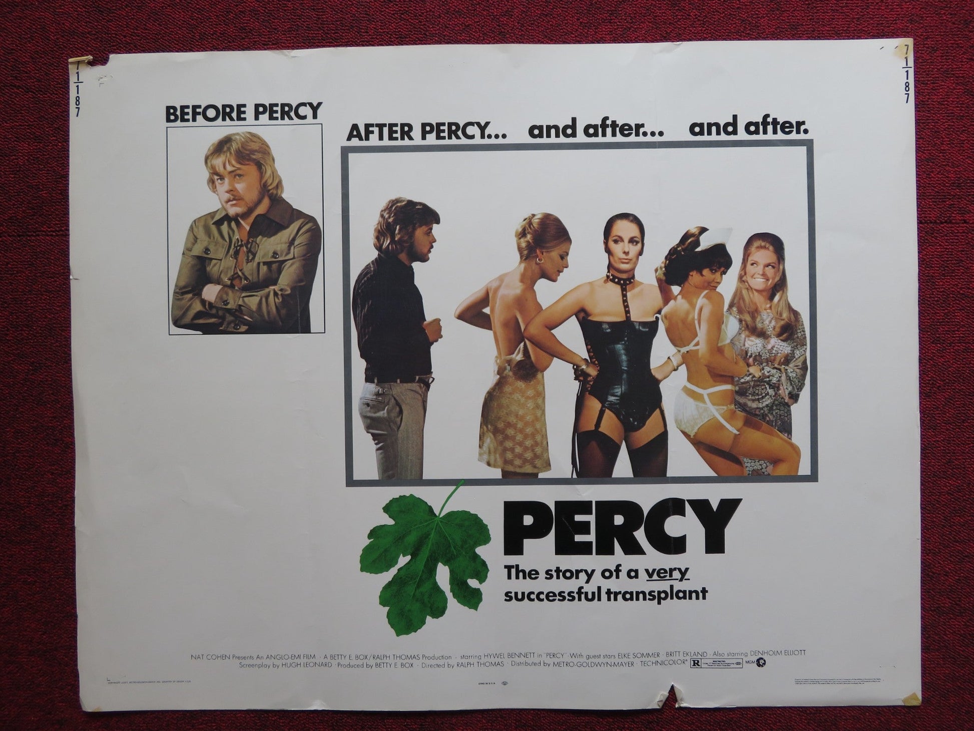 PERCY US HALF SHEET (22"x 28") POSTER HYWEL BENNETT ELKE SOMMER 1971 Rendezvous Cinema Movie posters