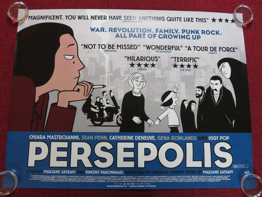 PERSEPOLIS UK QUAD (30"x 40") ROLLED POSTER CHIARA MASTROIANNI C. DENEUVE 2007 Rendezvous Cinema Movie posters