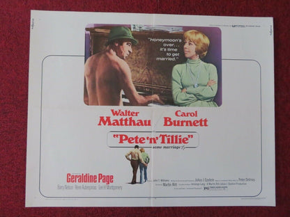 PETE 'N' TILLIE US HALF SHEET (22"x 28") POSTER WALTER MATTHAU CAROL BURNETT '73 Movie posters