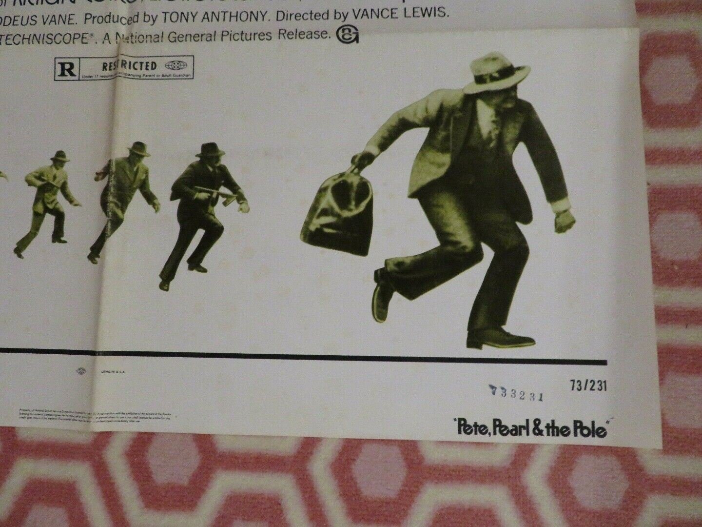 PETE, PEARL & THE POLE US ONE SHEET POSTER TONY ANTHONY 1973 Movie posters