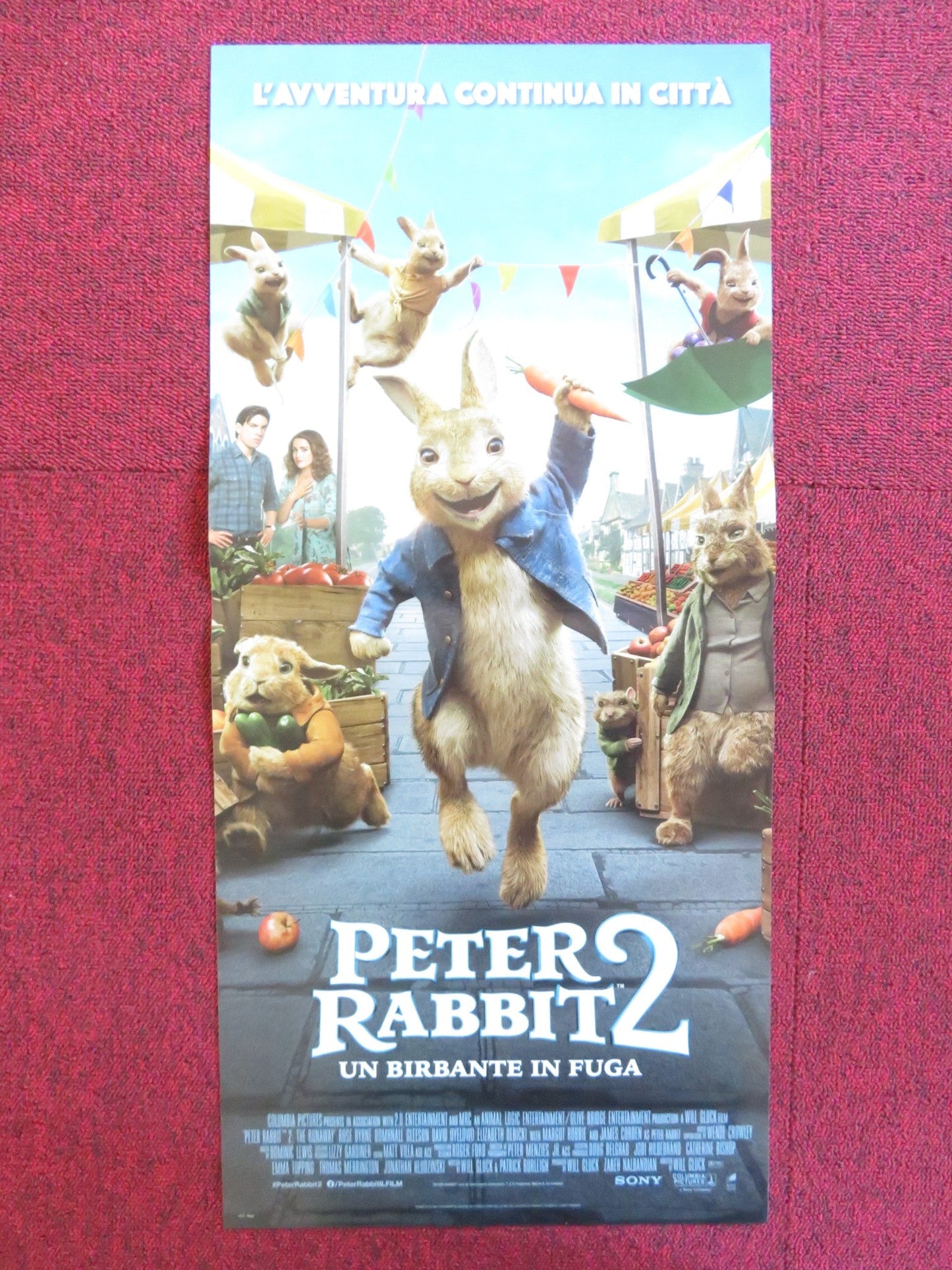 PETER RABBIT 2: THE RUNAWAY ITALIAN LOCANDINA POSTER ROSE BYRNE D. GLEESON 2021 Rendezvous Cinema Movie posters