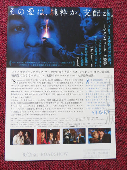 PETER VON KANT JAPANESE CHIRASHI (B5) POSTER DENIS MENOCHET ISABELLE ADJANI 2022 Rendezvous Cinema Movie posters