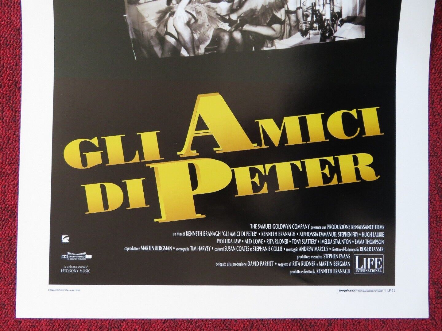 PETER'S FRIENDS ITALIAN LOCANDINA (27.5"x13") POSTER EMMA THOMPSON 1994 - Rendezvous Cinema