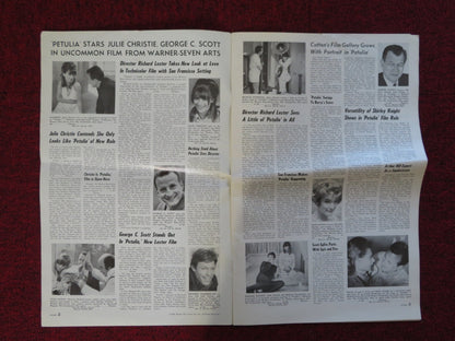 PETULIA UNCUT WARNER BROS. FOLDED PRESS BOOK JULIE CHRISTIE GEORGE C.SCOTT 1968 Rendezvous Cinema Movie posters