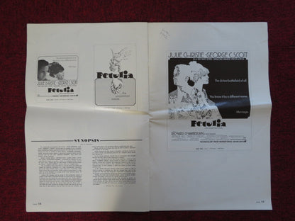 PETULIA UNCUT WARNER BROS. FOLDED PRESS BOOK JULIE CHRISTIE GEORGE C.SCOTT 1968 Rendezvous Cinema Movie posters