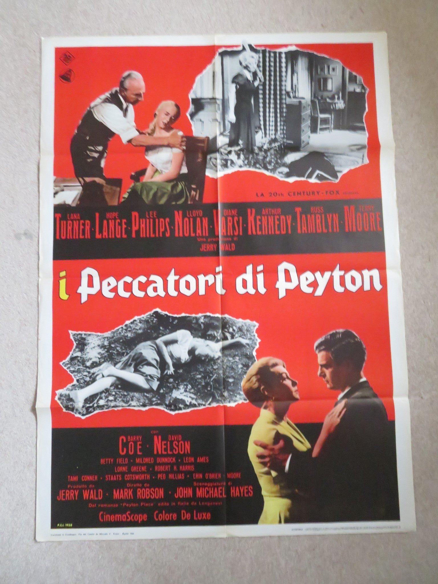 PEYTON PLACE ITALIAN 2 FOGLIO POSTER LANA TURNER LEE PHILIPS R1966 Rendezvous Cinema Movie posters