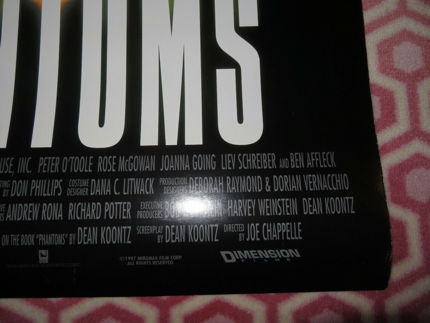 PHANTOMS US ONE SHEET ROLLED POSTER PETER O'TOOLE BEN AFFLECK 1998 Movie posters