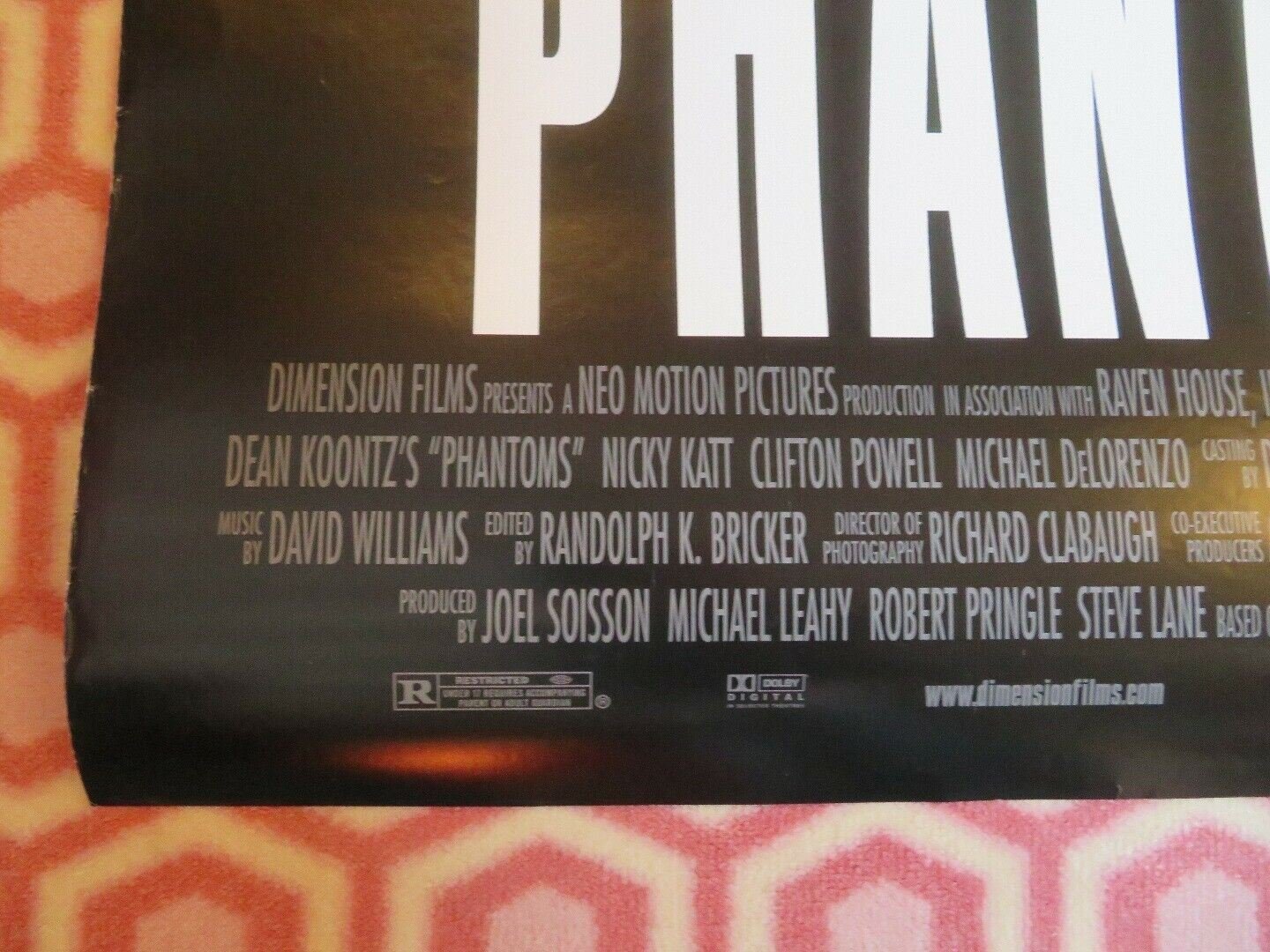 PHANTOMS US ONE SHEET ROLLED POSTER PETER O'TOOLE BEN AFFLECK 1998 Movie posters