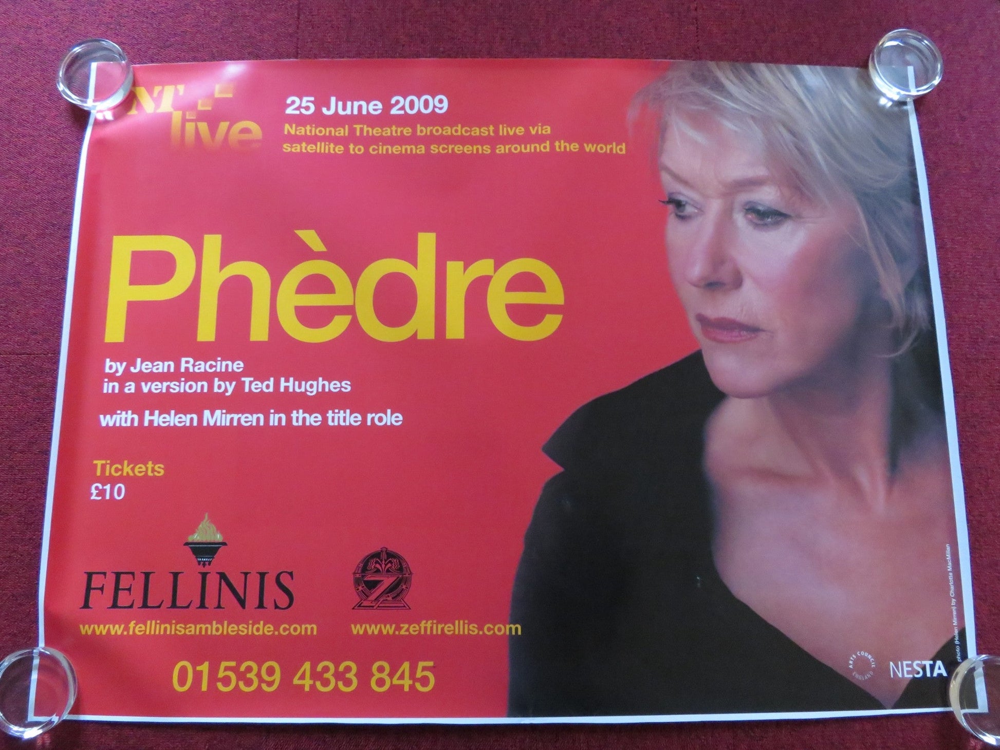 PHEDRE NATIONAL THEATRE LIVE UK QUAD (30"x 40") ROLLED POSTER HELEN MIRREN 2009 Rendezvous Cinema Movie posters