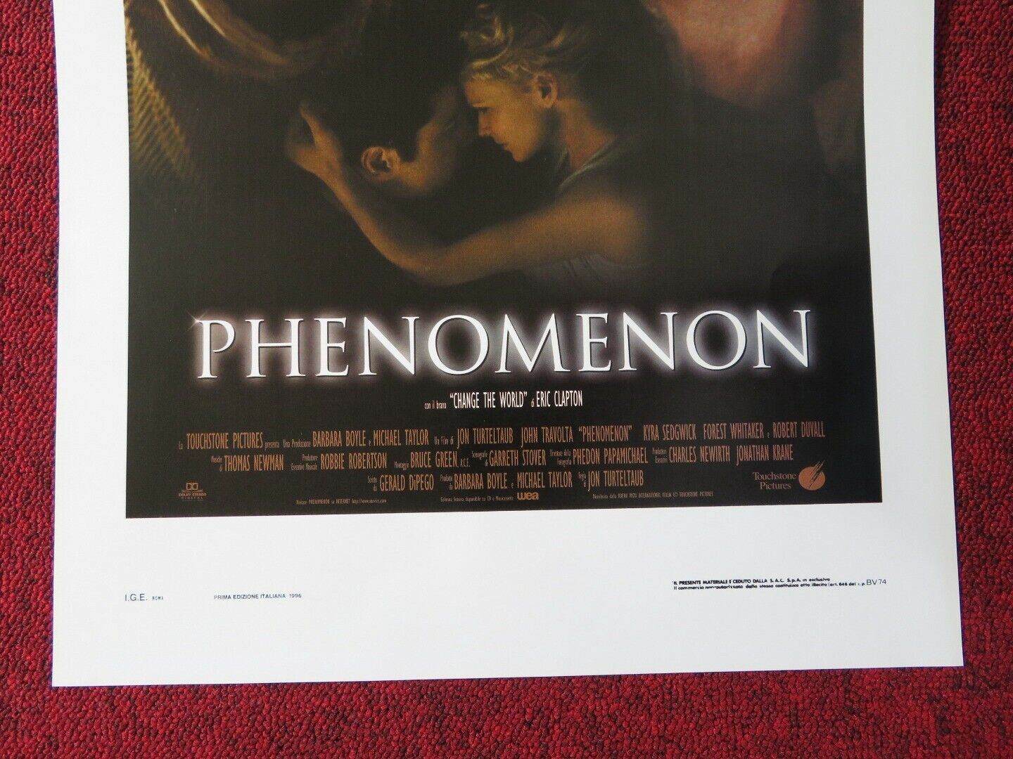 PHENOMENON ITALIAN LOCANDINA (27.5"x13") POSTER JOHN TRAVOLTA F WHITAKER 1996 Movie posters