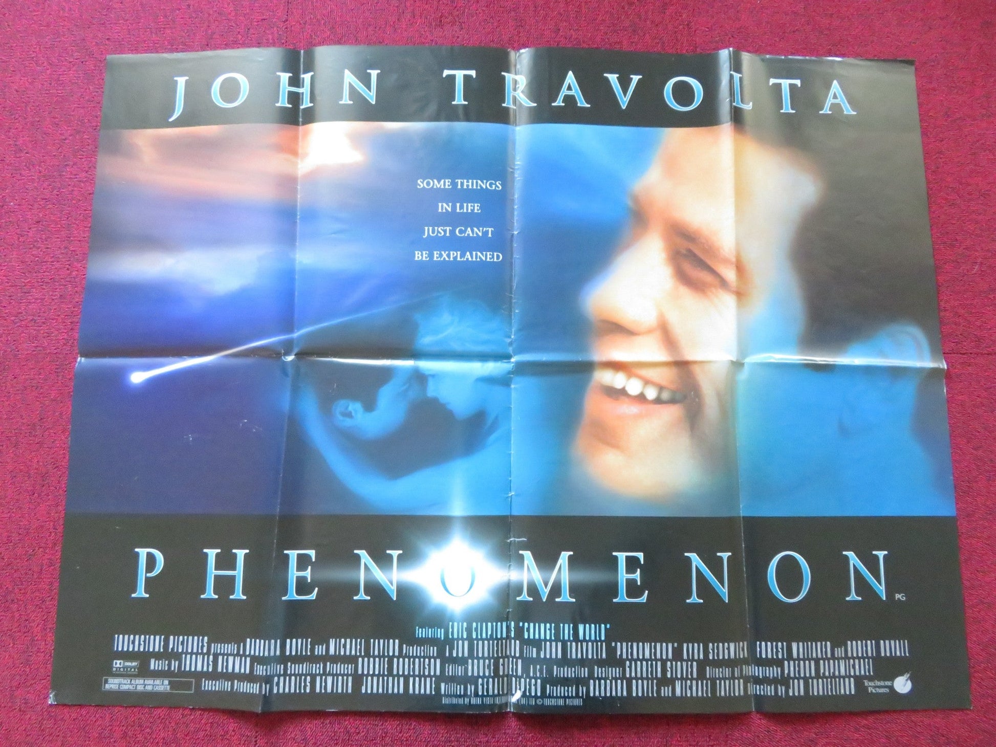 PHENOMENON QUAD POSTER FOLDED JOHN TRAVOLTA KYRA SEDGWICK 1996 Rendezvous Cinema Movie posters