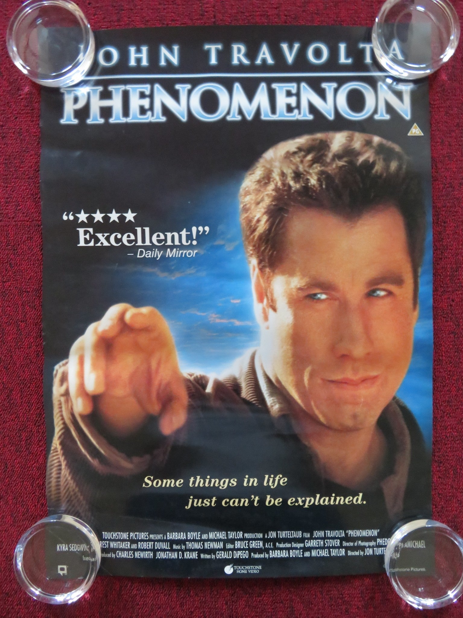 PHENOMENON VHS VIDEO POSTER JOHN TRAVOLTA ROBERT DUVALL 1996 Rendezvous Cinema Movie posters