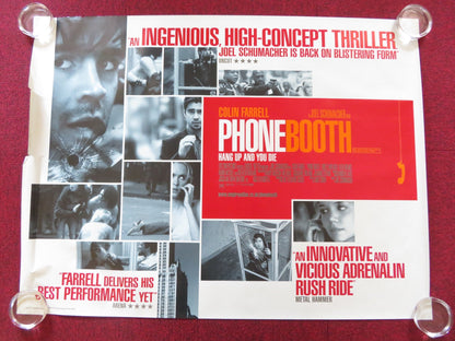 PHONE BOOTH UK QUAD (30"x 40") ROLLED POSTER COLIN FARRELL K. SUTHERLAND 2002 Rendezvous Cinema Movie posters