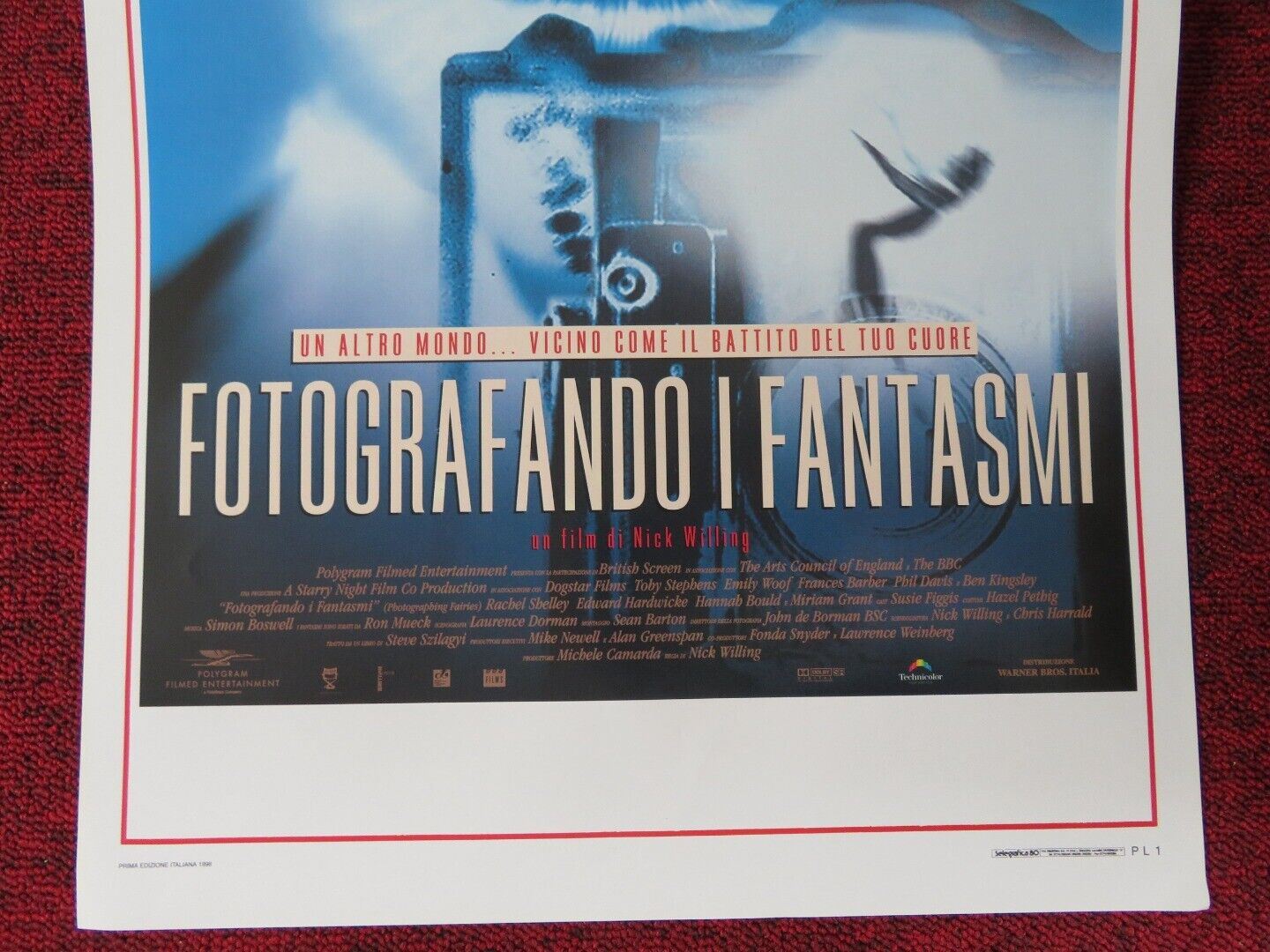 PHOTOGRAPHING FAIRIES ITALIAN LOCANDINA (27.5"x13") POSTER TOBY STEPHENS 1998 Movie posters
