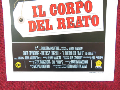 PHYSICAL EVIDENCE ITALIAN LOCANDINA POSTER BURT REYNOLDS THERESA RUSSELL 1989 Rendezvous Cinema Movie posters