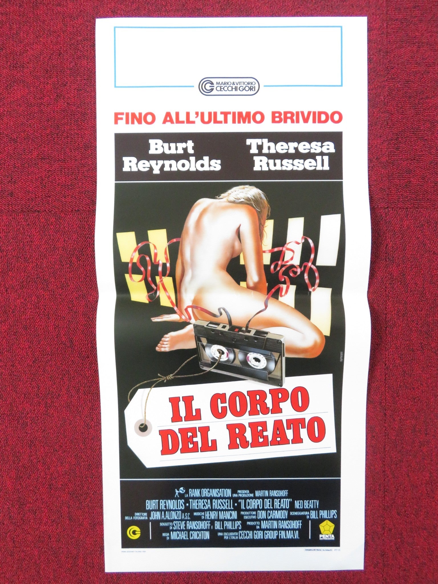 PHYSICAL EVIDENCE ITALIAN LOCANDINA POSTER BURT REYNOLDS THERESA RUSSELL 1989 Rendezvous Cinema Movie posters