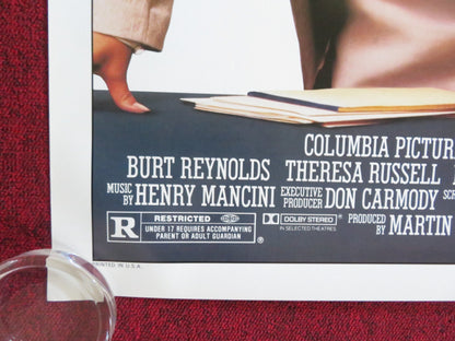 PHYSICAL EVIDENCE US ONE SHEET ROLLED POSTER BURT REYNOLDS THERESA RUSSELL 1989 Rendezvous Cinema Movie posters