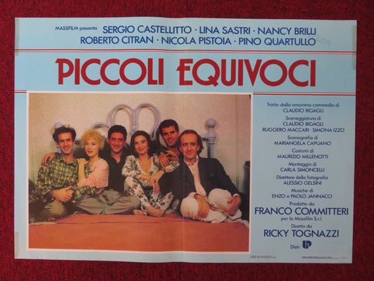 PICCOLI EQUIVOCI ITALIAN FOTOBUSTA POSTER SERGIO CASTELLITTO LINA SASTRI 1989 Rendezvous Cinema Movie posters