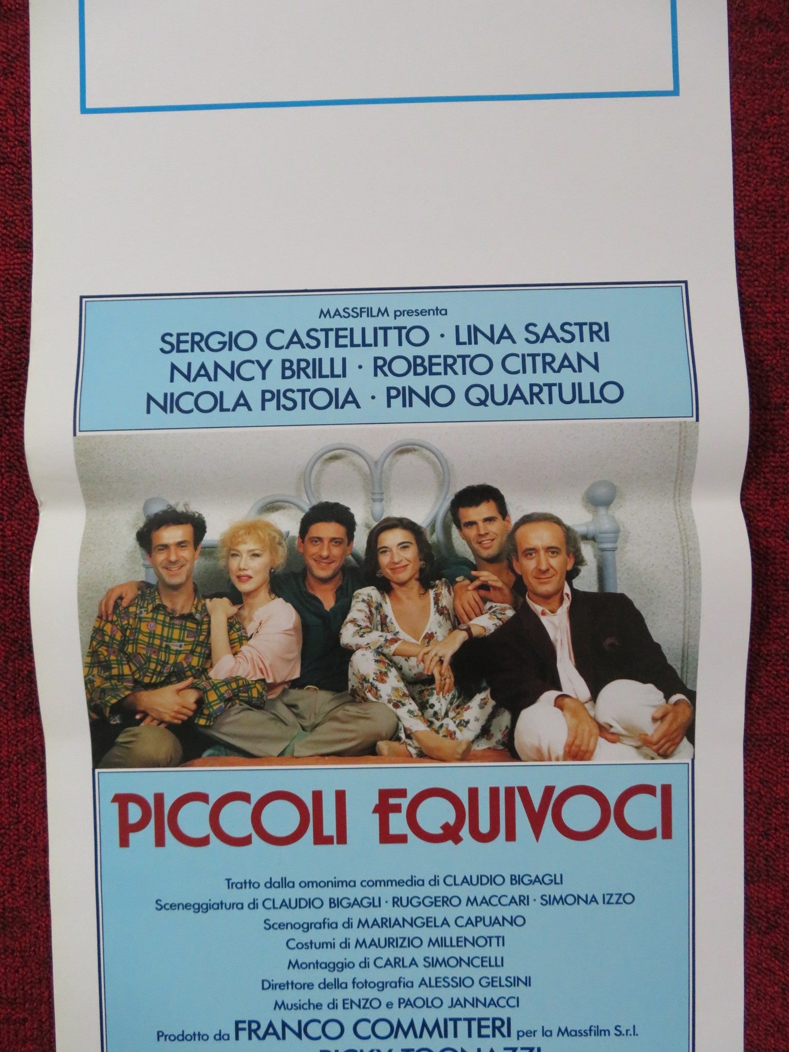 PICCOLI EQUIVOCI ITALIAN LOCANDINA POSTER SERGIO CASTELLITTO LINA SASTRI 1989 Rendezvous Cinema Movie posters