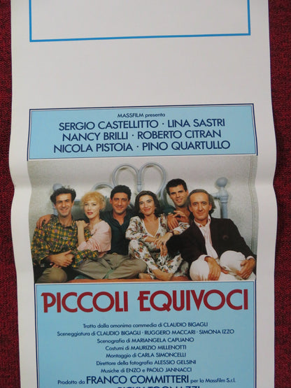 PICCOLI EQUIVOCI ITALIAN LOCANDINA POSTER SERGIO CASTELLITTO LINA SASTRI 1989 Rendezvous Cinema Movie posters