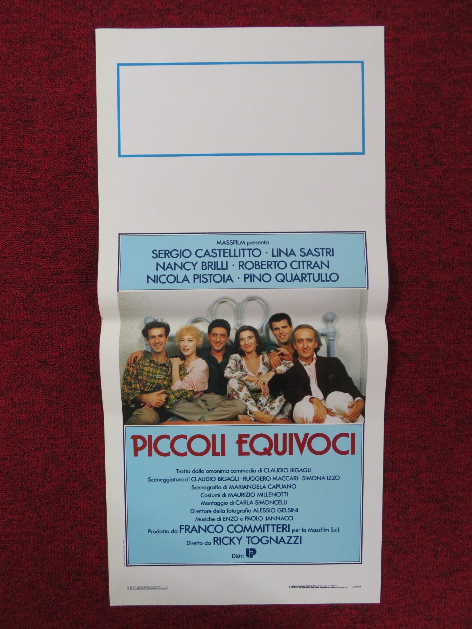 PICCOLI EQUIVOCI ITALIAN LOCANDINA POSTER SERGIO CASTELLITTO LINA SASTRI 1989 Rendezvous Cinema Movie posters