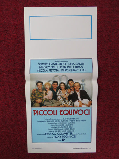 PICCOLI EQUIVOCI ITALIAN LOCANDINA POSTER SERGIO CASTELLITTO LINA SASTRI 1989 Rendezvous Cinema Movie posters