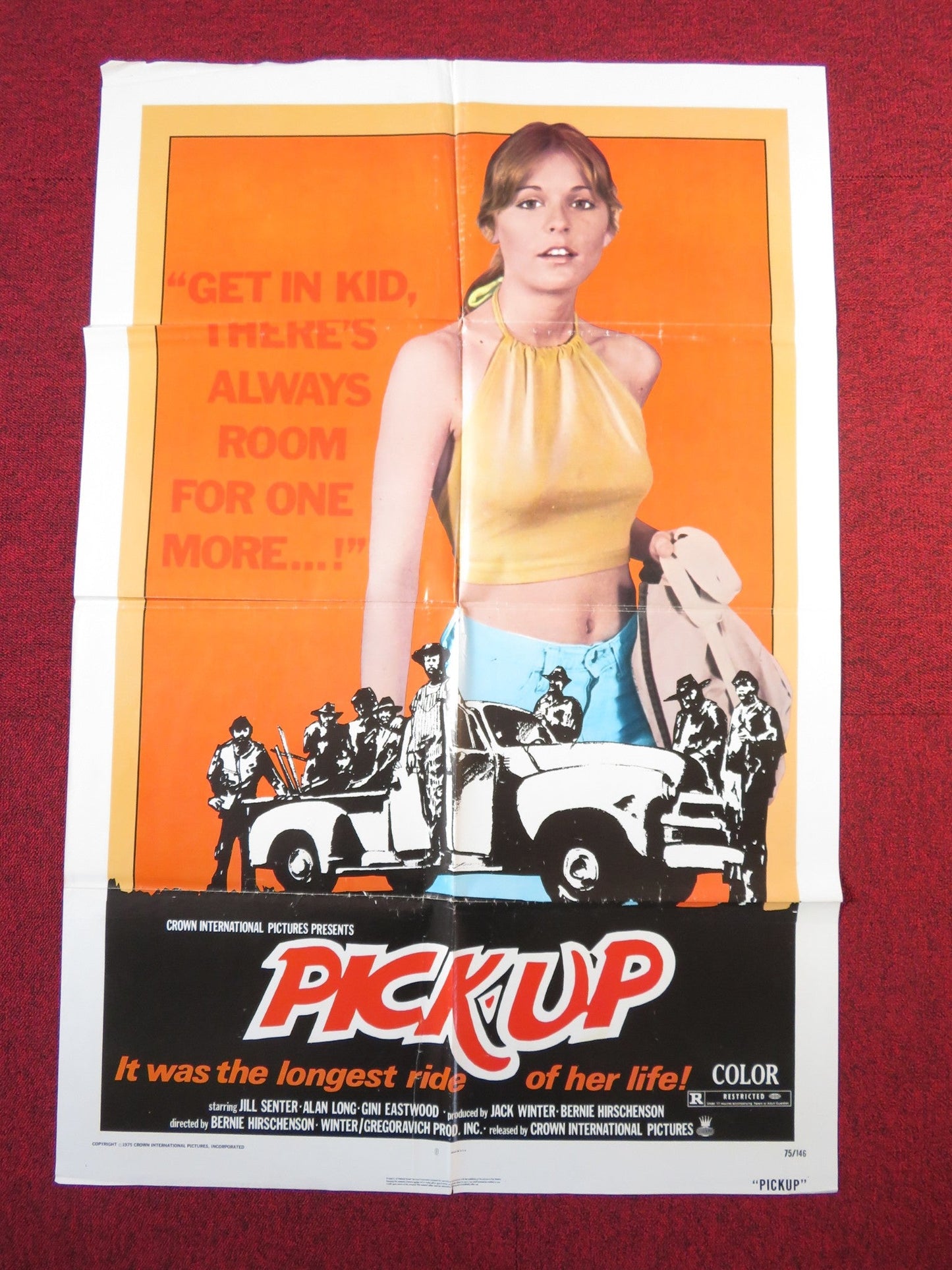 PICK - UP FOLDED US ONE SHEET POSTER JILL SENTER ALAN LONG 1975 Rendezvous Cinema Movie posters