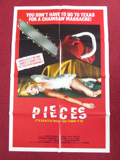 PIECES FOLDED US ONE SHEET POSTER CHRISTOPHER GEORGE PAUL SMITH 1982 Rendezvous Cinema Movie posters