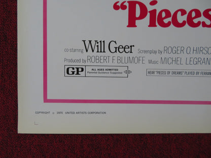 PIECES OF DREAMS FOLDED US ONE SHEET POSTER ROBERT FORESTER LAUREN HUTTON 1970 Rendezvous Cinema Movie posters