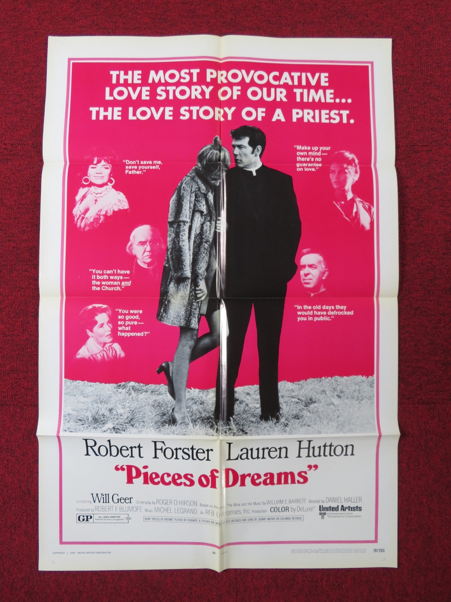 PIECES OF DREAMS FOLDED US ONE SHEET POSTER ROBERT FORESTER LAUREN HUTTON 1970 Rendezvous Cinema Movie posters