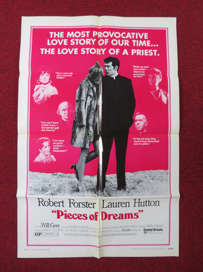 PIECES OF DREAMS FOLDED US ONE SHEET POSTER ROBERT FORESTER LAUREN HUTTON 1970 Rendezvous Cinema Movie posters