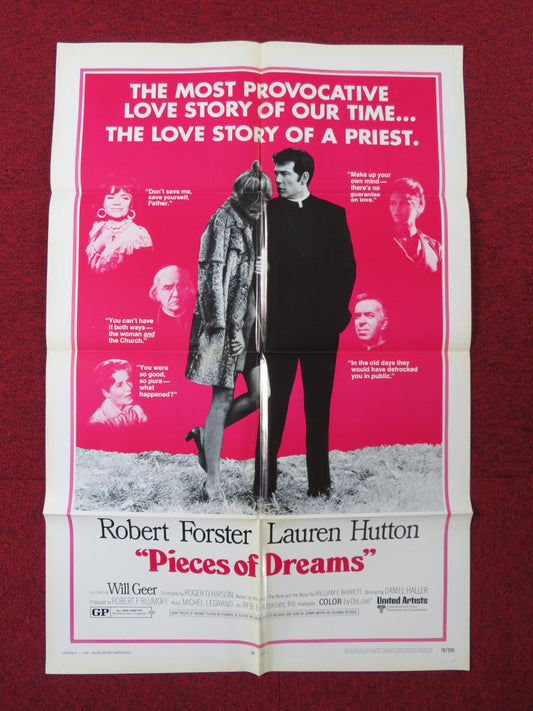 PIECES OF DREAMS FOLDED US ONE SHEET POSTER ROBERT FORESTER LAUREN HUTTON 1970 Rendezvous Cinema Movie posters