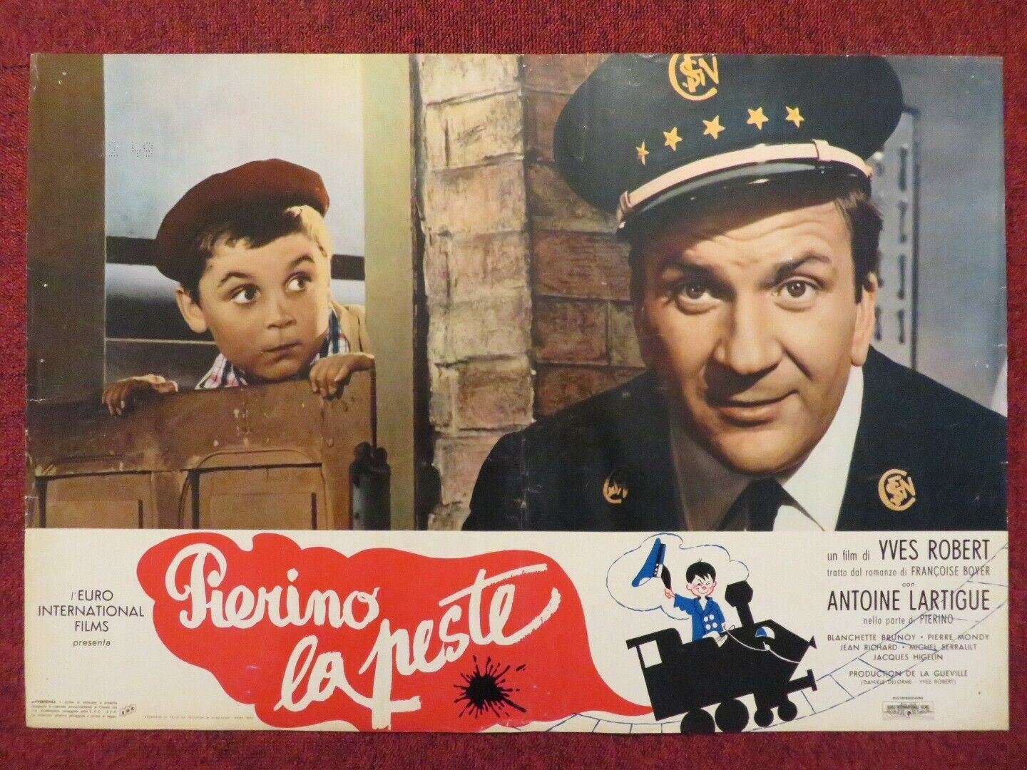 PIERINO LA PESTE / BEBERT AND THE TRAIN ITALIAN FOTOBUSTA POSTER PIERRE MONDY Movie posters
