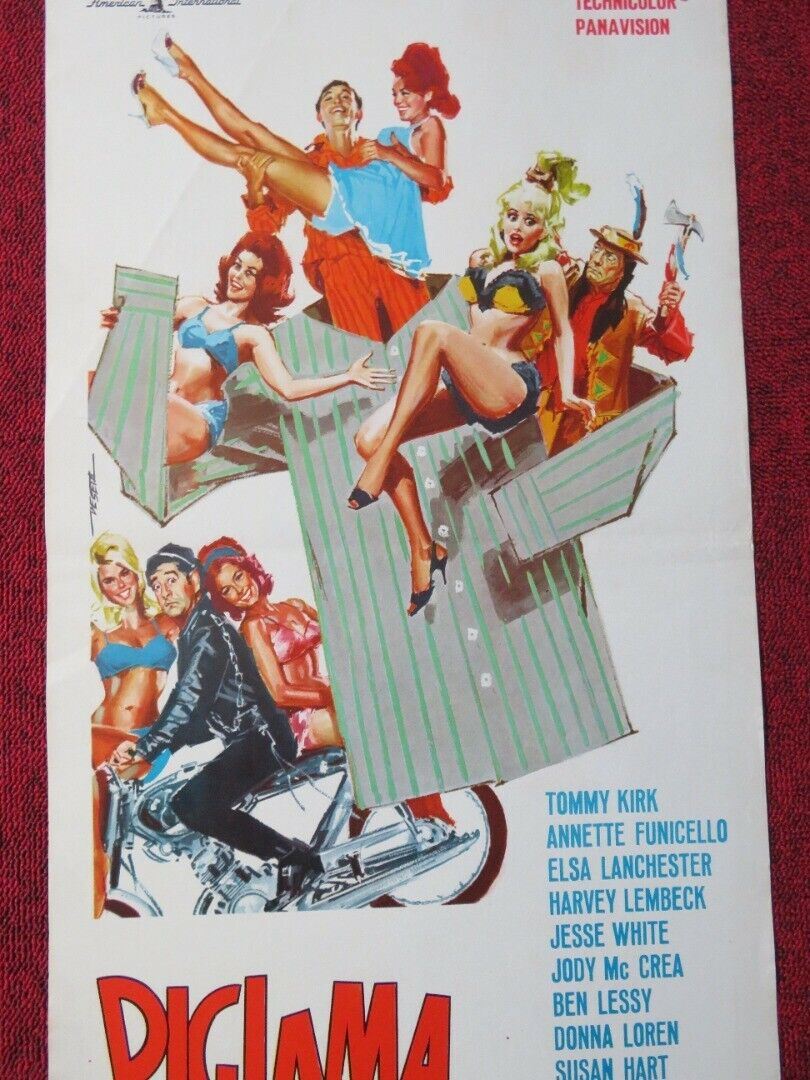 PIGIANMA PARTY / Pajama Party ITALIAN LOCANDINA (27.5"x13") POSTER 1964 Movie posters