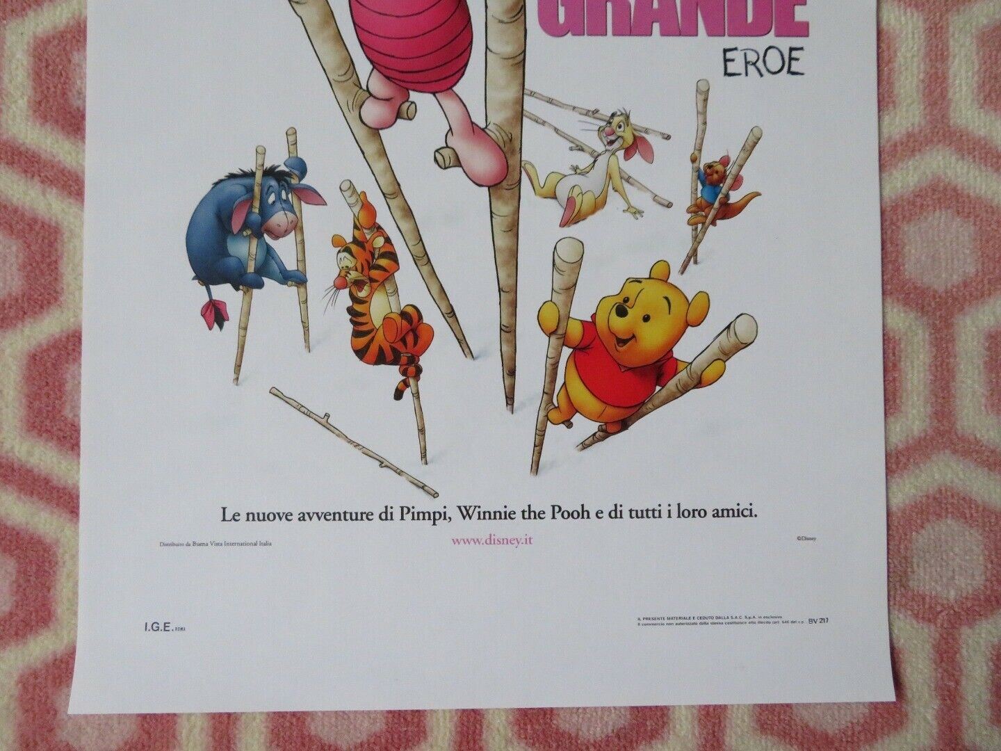 PIGLET'S BIG MOVIE ITALIAN LOCANDINA (27.5"x13") POSTER DISNEY POOH 2003 Movie posters