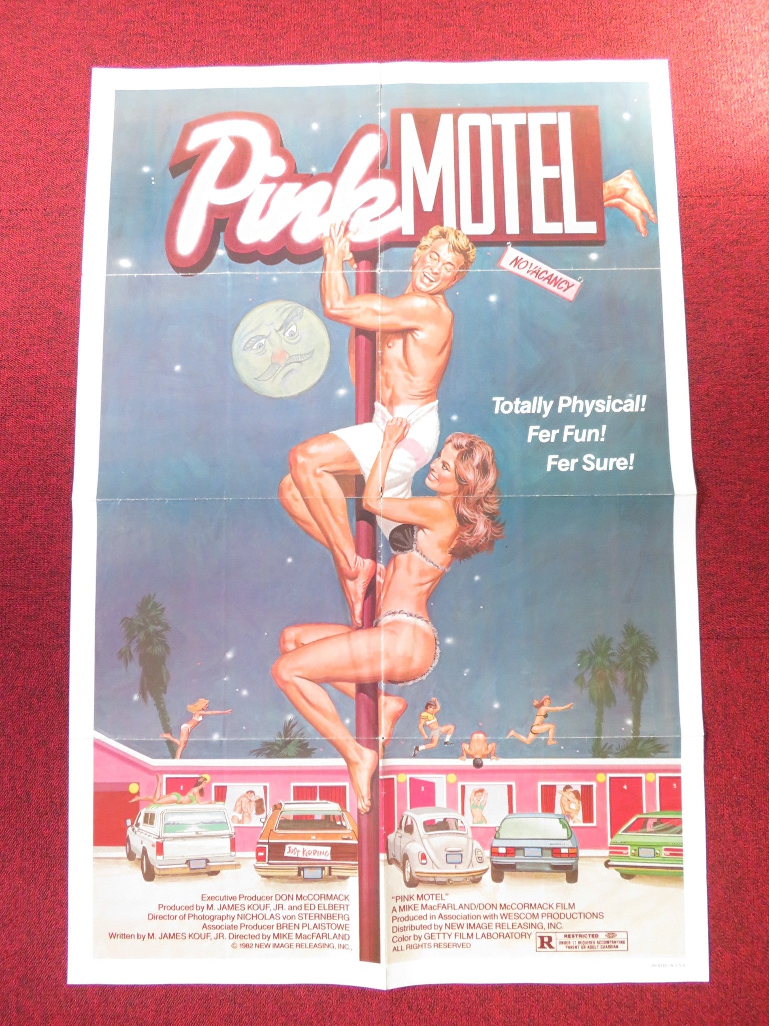 PINK MOTEL FOLDED US ONE SHEET POSTER PHYLLIS DILLER SLIM PICKENS 1982 Rendezvous Cinema Movie posters