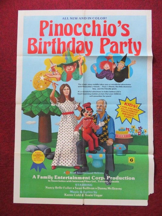 PINOCCHIOS BIRTHDAY PARTY FOLDED US ONE SHEET POSTER JEFF BRAUNSTEIN 1973 Movie posters