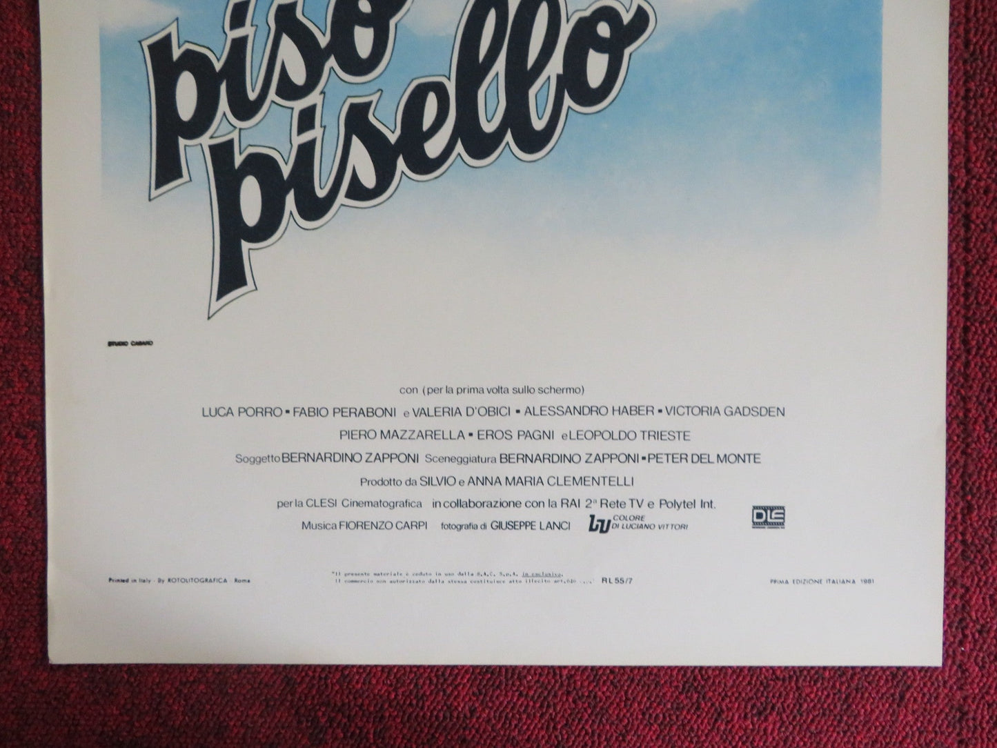 PISO PISELLO ITALIAN LOCANDINA POSTER LUCA PORRO FABIO PERABONI 1981 Rendezvous Cinema Movie posters