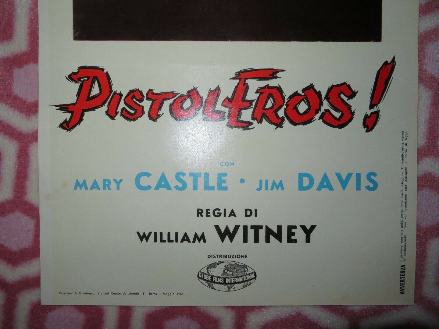 PISTOL EROS!/ Stories of the Century ITALIAN LOCANDINA (27.5"x13") POSTER 1963 Movie posters