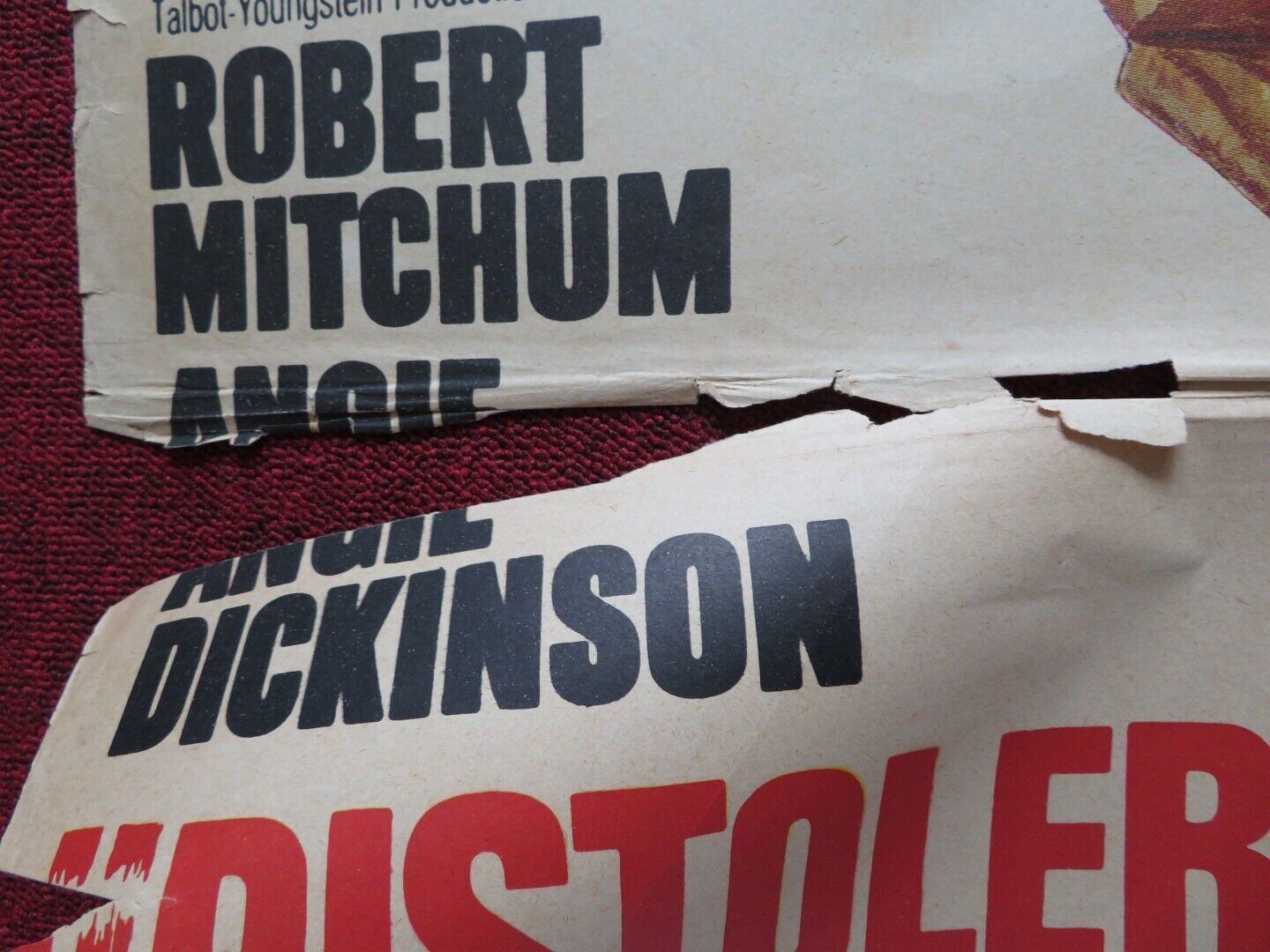 PISTOLERO / YOUNG BILLY YOUNG SPANISH ROLLED POSTER ROBERT MITCHUM 1969 Movie posters