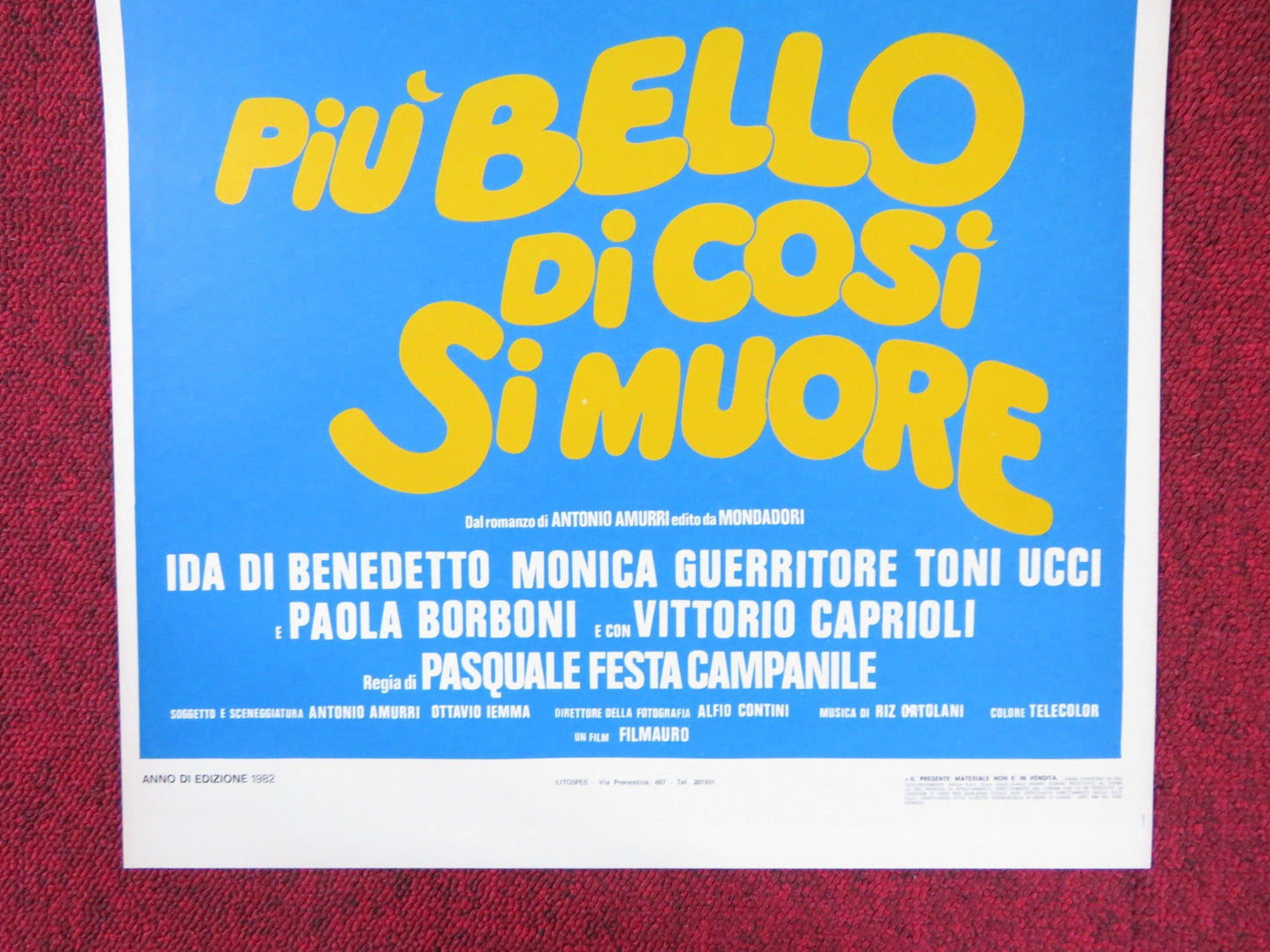 PIU' BELLO DI COSI SI MUORE ITALIAN LOCANDINA POSTER ENRICO MONTESANO 1982 Rendezvous Cinema Movie posters