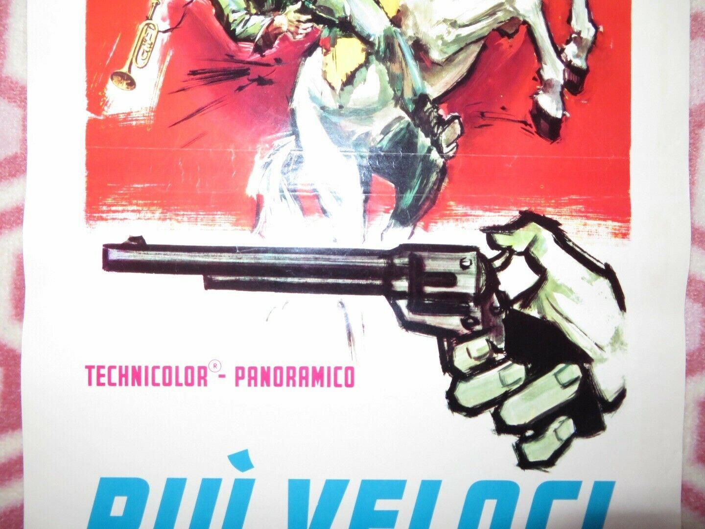 PIU VELOCI DEL VENTO ITALIAN LOCANDINA (27.5"x13") POSTER 1966 Movie posters