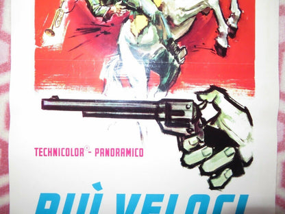 PIU VELOCI DEL VENTO ITALIAN LOCANDINA (27.5"x13") POSTER 1966 Movie posters