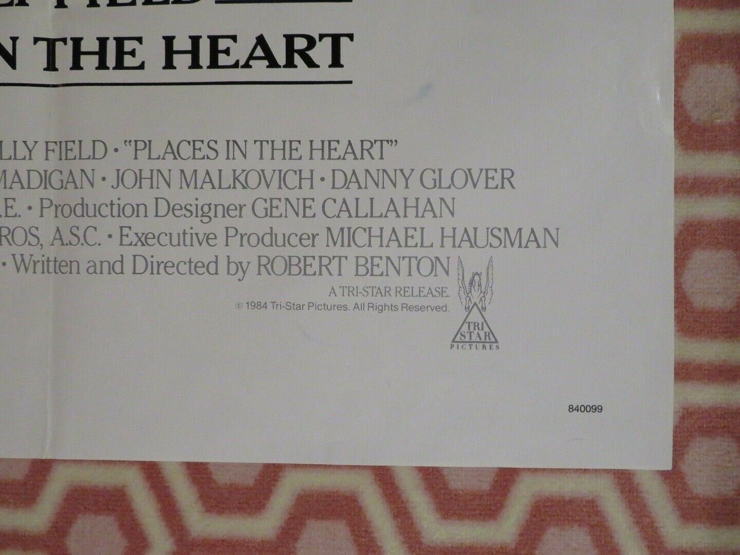PLACES IN THE HEART ONE SHEET POSTER SALLY FIELD LINDSAY CROUSE 1984 Movie posters